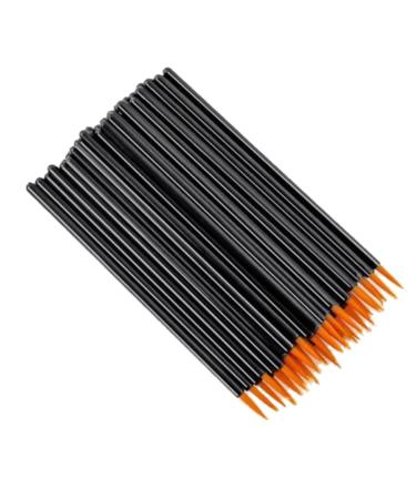 Qtynudy 100Piece Beauty Makeup Eyeliner Brushes Make Up Brush Disposable Eyeliner Brush with Cap Yellow