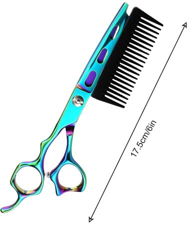 Fovolat Hairdressing Scissors 6 Inch Stainless Steel Hair Cutting Scissors | 2 in 1 Stainless Steel Hair Cutting Professional Barber Haircut Scissors for Elderly Children Green - Buy Online on GoSupps.com