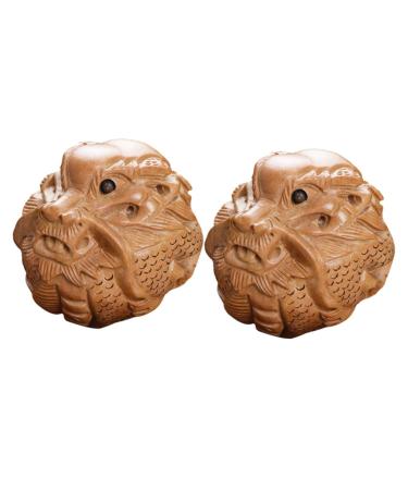 Toyvian 2st Chinese Hand Chinese massage balls Health massage balls Handmille Handmille Baoding balls for the hands popuck chattering hand massage wooden fitness bracelets boutique