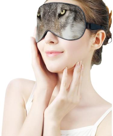 Wolf Big Face Sleep Mask Eye Cover for Sleeping Blindfold with Adjustable Strap Blocks Light Night Travel Nap for Men Women - Buy Online on GoSupps.com