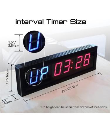 Naoeleii Gym Timer Clock with Remote - Large LED Workout Timer for Home Gym - Interval Training Stopwatch with Buzzer - Buy Online on GoSupps.com