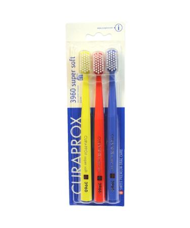Curaprox 3 x toothbrush CS 3960 Super Soft Soft - Hand toothbrush for adults with 3960 Super Soft Curen bristles - 3 pieces random color - Buy Online on GoSupps.com