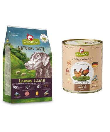 Granatapet natural button lamb & darling's meals Fasan & poultry wet food for dogs dog food without grain & without sugar additives single feed 6 x 800 g bundle with wet feed (Fasan & Poultry) lamb 12 kg