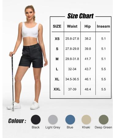 Capol Women's High Waisted Golf and Hiking Shorts - Quick Dry & Stylish - Black, Small - Buy Online on GoSupps.com
