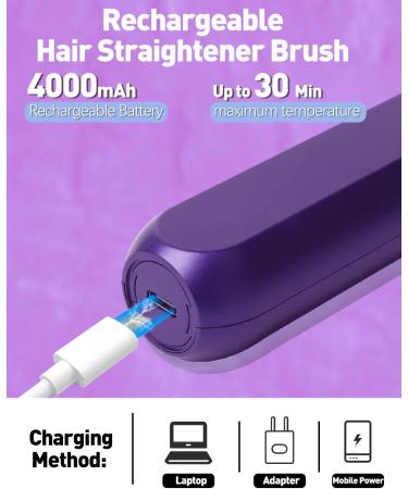 Buy Portable Cordless Hair Straightening Brush | Negative Ion Heated Hair & Beard Comb | Anti-Scald Design | Ceramic Heat with Auto Off - Fast International Shipping - Buy Online on GoSupps.com