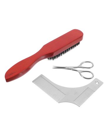 Beatifufu 1 set Gloss Cloth Handy Trimming Grooming Tool Age Mustache Brush Lip Bag Straight Scissor Useful