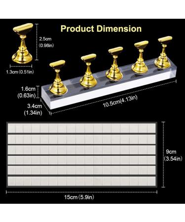 Cyh 2 Set Acrylic Nail Exercise Stand - Magnetic Nail Tip Holder & 96 Reusable Adhesive Spatula for Nail Art Practice & Display - Buy Online on GoSupps.com