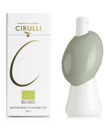 Frantoio Oleario Cirulli Italian Organic Extra Virgin Olive Oil Green Ceramic Cruet