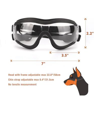 NAMSAN Dog Goggles Transparent Pet Sunglasses Waterproof Windproof Eye Protection for Large/Medium Dog Clear - Buy Online on GoSupps.com