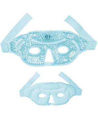 CONBELLA Ice Face Mask for Hot/Cold Therapy - Gel Bead Mask for Puffy Eyes, Headaches & Stress Relief - Soft Plush Backing - Eye Holes - 6 Blue Pack - Buy Online on GoSupps.com