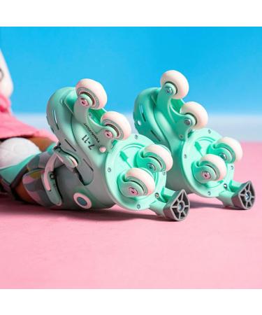 Yvolution Twista Skates Learner Training Skates - 2-in-1 Adjustable Roller Skates for Boys and Girls 2+ Years Old, US Size 7-11 - Green - Buy Online on GoSupps.com