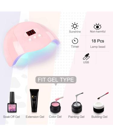 COSCELIA UV LED Nail Lamp 36W | Portable Gel Nail Dryer with Timer | Professional Nail Hardening Lamp (Pink) - Buy Online on GoSupps.com