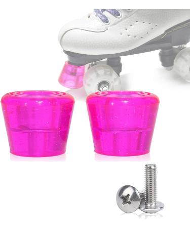 VNAKER Pink PU Rubber Roller Skate Toe Stoppers 1 Pair with Screws - for Smooth and Controlled Stops - Buy Online on GoSupps.com