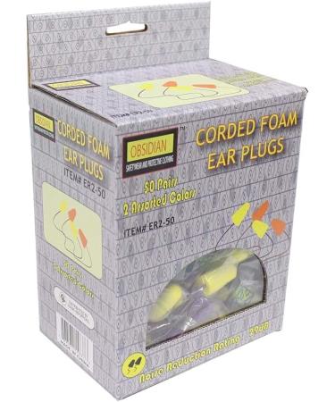 ToolUSA SF-14837 Foam Earplugs with Cord - 50 Pairs Box, Noise Reduction, 2 Colors - Buy Online on GoSupps.com