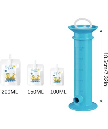 Fruit Squeeze Puree Filler | 7.32-inch Filler with Reusable Wrappers - Reusable Baby Food Bag Filler Solid Color Leak-Proof for Bags and Cases - Buy Online on GoSupps.com