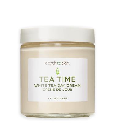 Earth To Skin Tea Time Anti-Aging White Tea Day Cream with Shea Butter Panthenol & Hyalaronic Acid for Optimal Skin Replenishment (4.0 Fl Oz)
