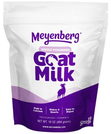 Meyenberg Whole Powdered Goat Milk, 16 Ounce, Resealable Pouch, Gluten Free, Non Gmo, Vitamin D (Pack of 1) Powdered 1 Count (Pack of 1)