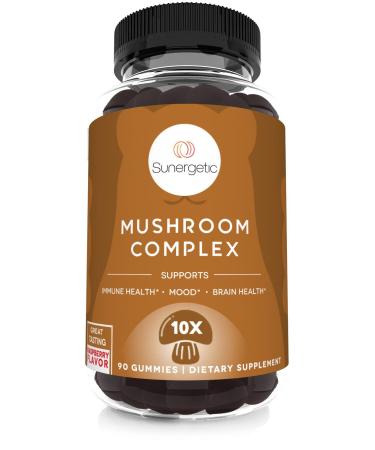 Premium Mushroom Gummies Supplement - Mushroom Complex for Immune Health  Brain  Mood & Stress Support - Mushroom Blend with Lions Mane  Chaga Extract  Reishi  Turkey Tail  Cordyceps (90 Gummies) 90 Count (Pack of 1)