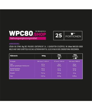 Orfina Whey Protein Powder 80% - 750g | Vanilla Taste | Muscle Building & Fat Loss | 25 Portions | Optimal Dietary Supplement - Buy Online on GoSupps.com