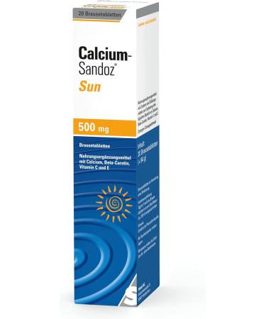 Calcium-Sandoz Sun Effervescent Tablets - 20 pcs | Protect Your Skin from Oxidative Stress This Summer - Buy Online on GoSupps.com