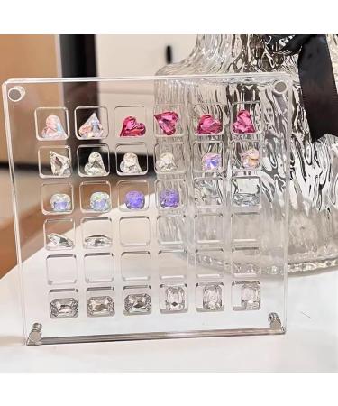 LYNNRICK Nail Art Rhinestones Storage Box Grids Nail Charms Jewelry Decoration Box Acrylic (Square) 2Piece - Buy Online on GoSupps.com
