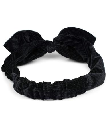 StyleBREAKER Ladies Corduroy Hairband with Bow - Retro Black Headband & Hair Accessory - Buy Online on GoSupps.com