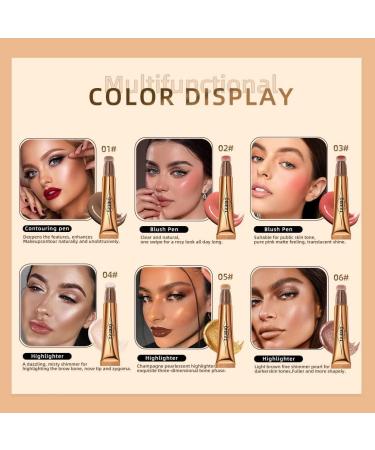 Liquid Contour Beauty Wand Cream Blush Highlighter - 1# Grey Brown | Natural Silky Face Bronzer & Highlighter Stick with Cushion Applicator | Long-Lasting Beauty Light Wand - 1 Count - Buy Online on GoSupps.com