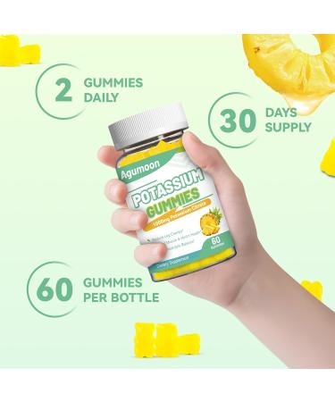 Potassium Gummies 1000mg Potassium Citrate Gummies for Adults Women & Men Chewable Potassium Supplement Support Leg Cramps & Muscle Health - Sugar Free Vegan 60 Count 60 Count (Pack of 1) - Buy Online on GoSupps.com