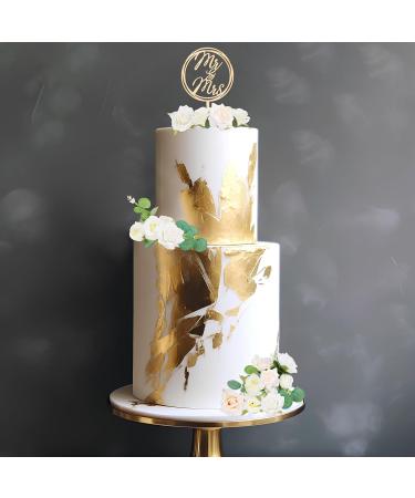 Yamitora 24-Piece Wedding Cake Topper Set - Mr & Mrs Wooden Decoration for Wedding Parties - Elegant Cake Decor - Buy Online on GoSupps.com
