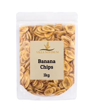 Banana Chips 1kg by Villa Nostrum - Golden Crunch Sweetened Crunchy Banana Chips Perfect Snack Vegan