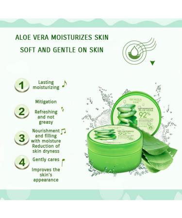 BIOAQUA 92% Aloe Vera Extracts Hydrating Acne Spot Removing Face Night Cream Replenishment Soothing Long lasting Gel 3x220g 22.3 fl.oz 7.43 Fl Oz (Pack of 3) - Buy Online on GoSupps.com