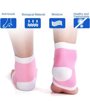 Moisturizing Gel Socks for Dry Cracked Heels | Ankle Support - Soft Foot Repair for Men & Women (Pink) - Buy Online on GoSupps.com