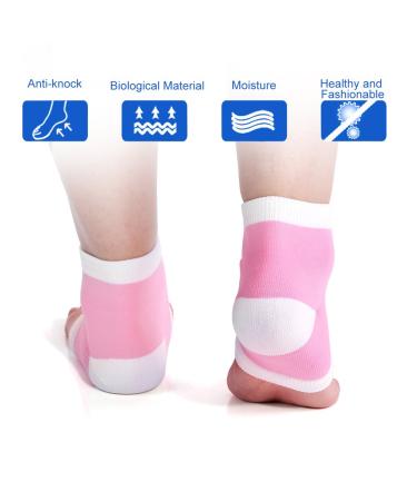 Moisturizing Cracked Heel Socks - Gel Spa Foot Care Open Toe Protector (Pink) for Smooth Heels - Buy Online on GoSupps.com