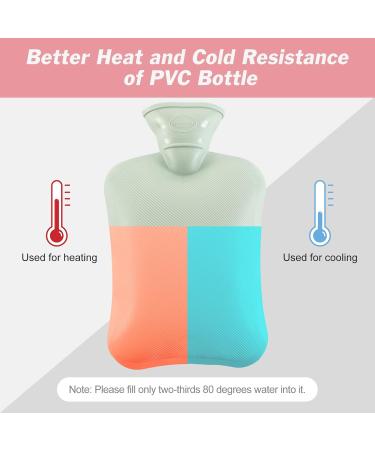Premium Natural Rubber Hot Water Bottles (2-Pack) - 1L Pain Relief for Back Neck & Feet - Pink & Green - Buy Online on GoSupps.com