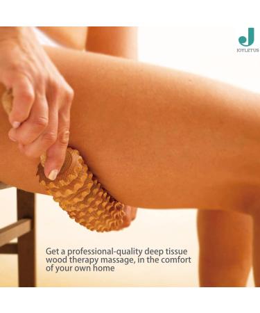JOYLETUS Curved Wooden Massage Stick Roller for Anti Cellulite Lymphatic Drainage - Self Therapy Tool for Deep Tissue Massage and Pain Relief - Buy Online on GoSupps.com