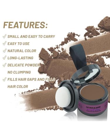 Hairline Powder for Women - Instant Gray Root Cover Up Stain-Proof & Windproof Brown 0.14 Oz - Compact Puff & Mirror Included - Buy Online on GoSupps.com