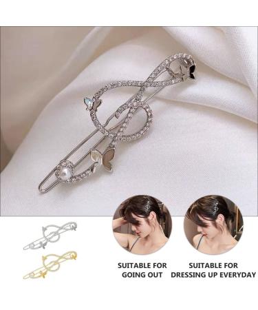 Mobestech 2pcs Music Note Hair Clips - Elegant Alloy Rhinestone Barrettes for Women and Girls (Gold+Silver) - Buy Online on GoSupps.com