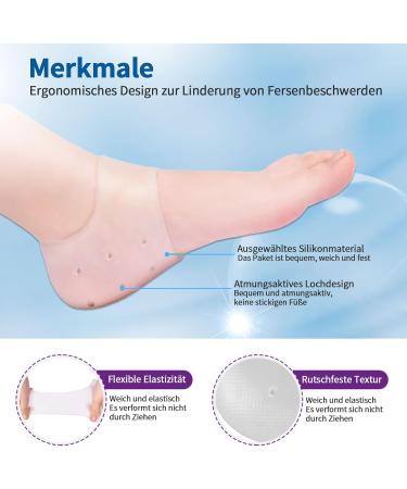 4 Pairs of Gel Heel Cushions for Plantar Fasciitis - Breathable Heel Pillows for Pain Relief & Cracked Heels - Buy Online on GoSupps.com