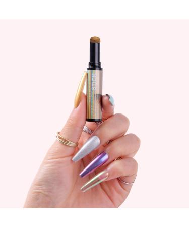 Makartt Galaxy Holographic Nail Powder Pen - 6 Colors Chrome Powder Air Cushion Pen for Mirror Effect Nail Art - All-in-One DIY Gel Nail Kit - Buy Online on GoSupps.com