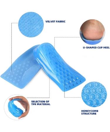 Half Height Increase Heel Cushions - Shoe Lift Inserts for Plantar Fasciitis Heel Pain & Arch Support - Blue Metatarsal Pads - Buy Online on GoSupps.com