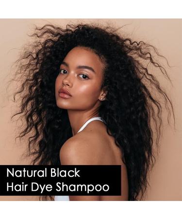 Natural Black Hair Coloring Shampoo 3-IN-1 Hair Coloring Shampoo Nourishing and Dyeing Brown Hair for Men and Women in 10-15 Mins(Natural Black) - Buy Online on GoSupps.com
