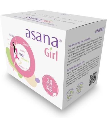 Asana Unscented Mini Sanitary Pads with Wings for Girls and Teens - 60 Small Chlorine Free Teen Pads - Ultra Thin Natural Napkins - Pack of 3 (20 Count) - Buy Online on GoSupps.com