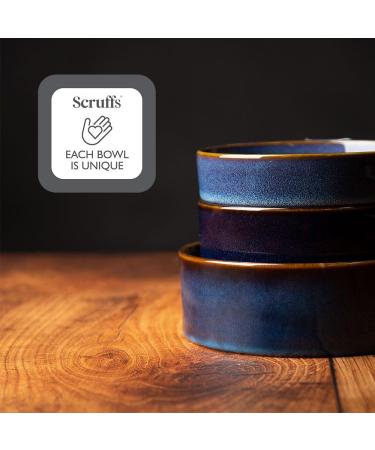 Scruffs Ceramic Heavy Duty Reactive Glaze Pet Bowls - 2pc Set - Midnight Blue - 15cm - Buy Online on GoSupps.com