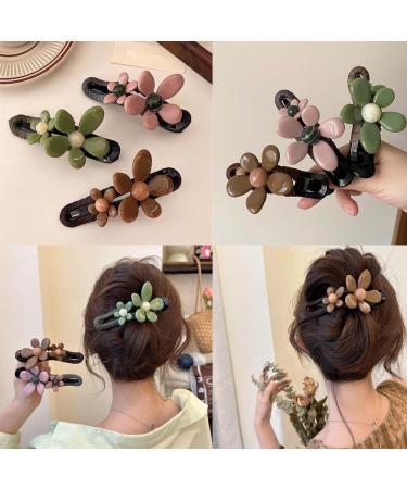 Retro Flower Duckbill Straight Clips Retro Flower Hairpin and Straight Clip Elegant Flower Flat Strong Hold Matte Claw Hair Clips Non-Slip Cute Decorative Hair Clips (one size 3PCS-C) 1 count (Pack of 3) 3pcs-c - Buy Online on GoSupps.com