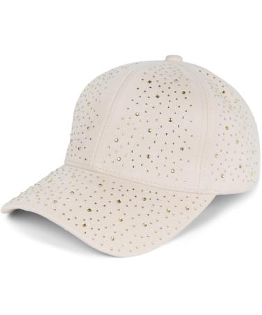 Stylenbreaker women baseball cap with rhinestone application 6 panel cap in monochrome basecap buckle adjustable 04023093 unit size beige