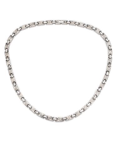 Magnetic Necklace for Men & Women Pure Titanium Magnetic Necklace Fashion Jewelry Present (Silver)