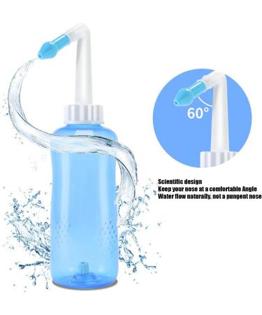 Nasal Douche Set 500ml - 3-Hole & Single Hole Nozzles for Adults & Children | Nasal Cleaning & Rinsing for Colds, Allergies & Dry Noses - Buy Online on GoSupps.com