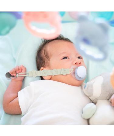 Baok Baby Schnullerhalter - 4 Anti-Tie-Off Steel Pacifier Chains | Silicone Pacifier Holders for Babies & Parents - Buy Online on GoSupps.com