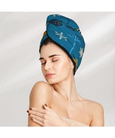 Cute Colorful Owls & Trees Microfiber Hair Towel | Super Absorbent Quick Dry Cap for Long & Curly Hair - Soft Coral Velvet Wrap for Women - Buy Online on GoSupps.com