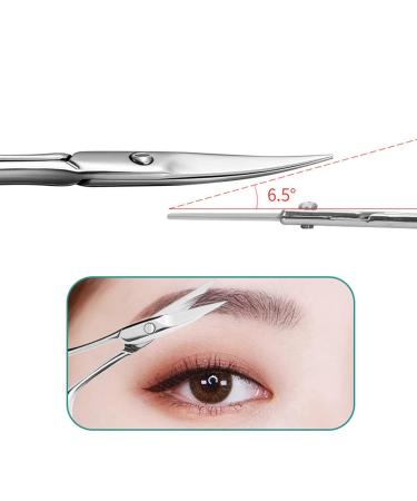 Manual Eyebrow Cutter & Tweezers | Eyebrow Care Scissors for Beard Eyelashes Nose Hair - Silver - Buy Online on GoSupps.com